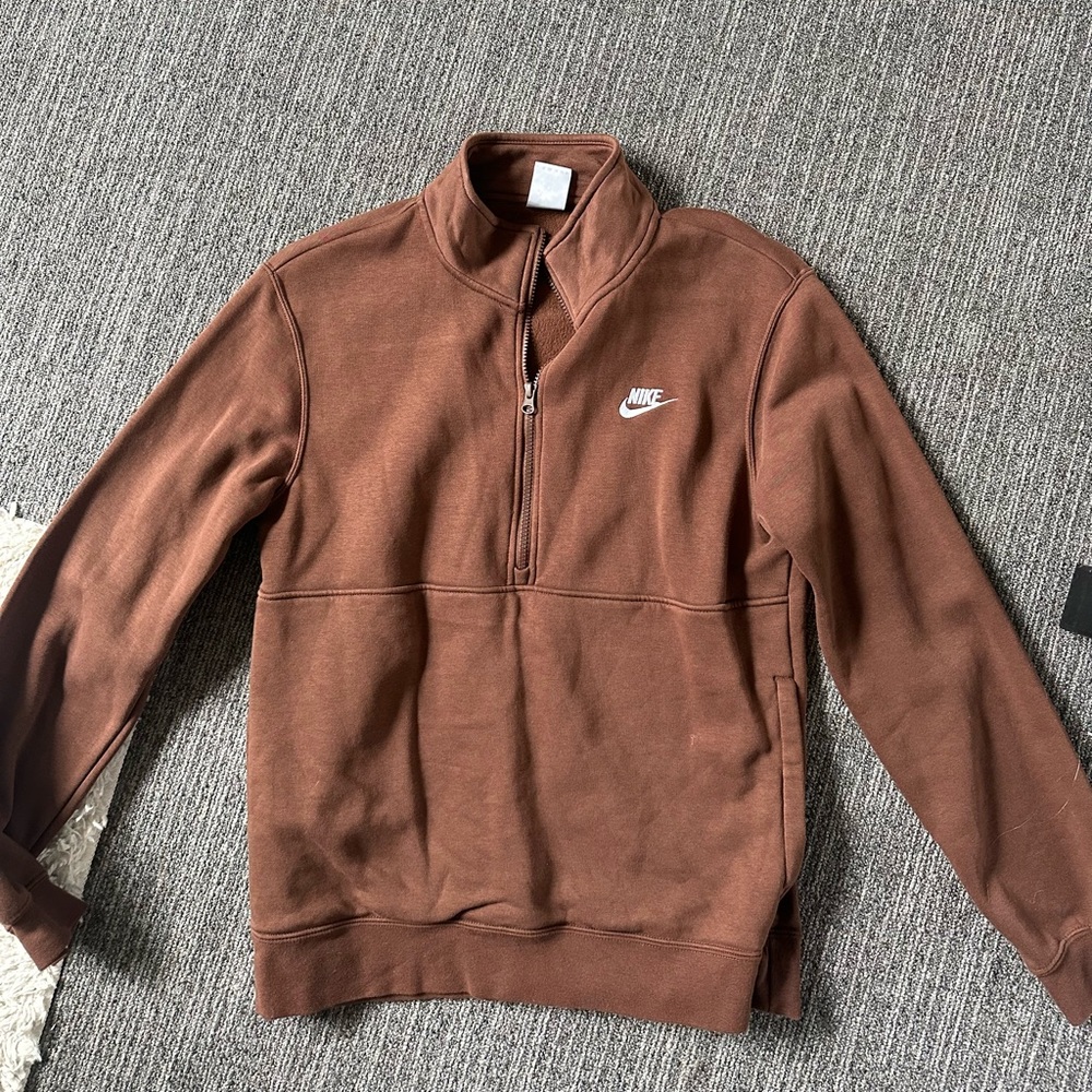 Nike Mens zip up brown size medium